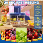 Peeling machine in use
