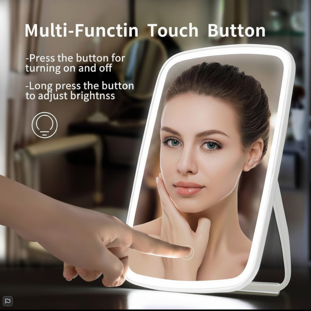 Makeup mirror folded